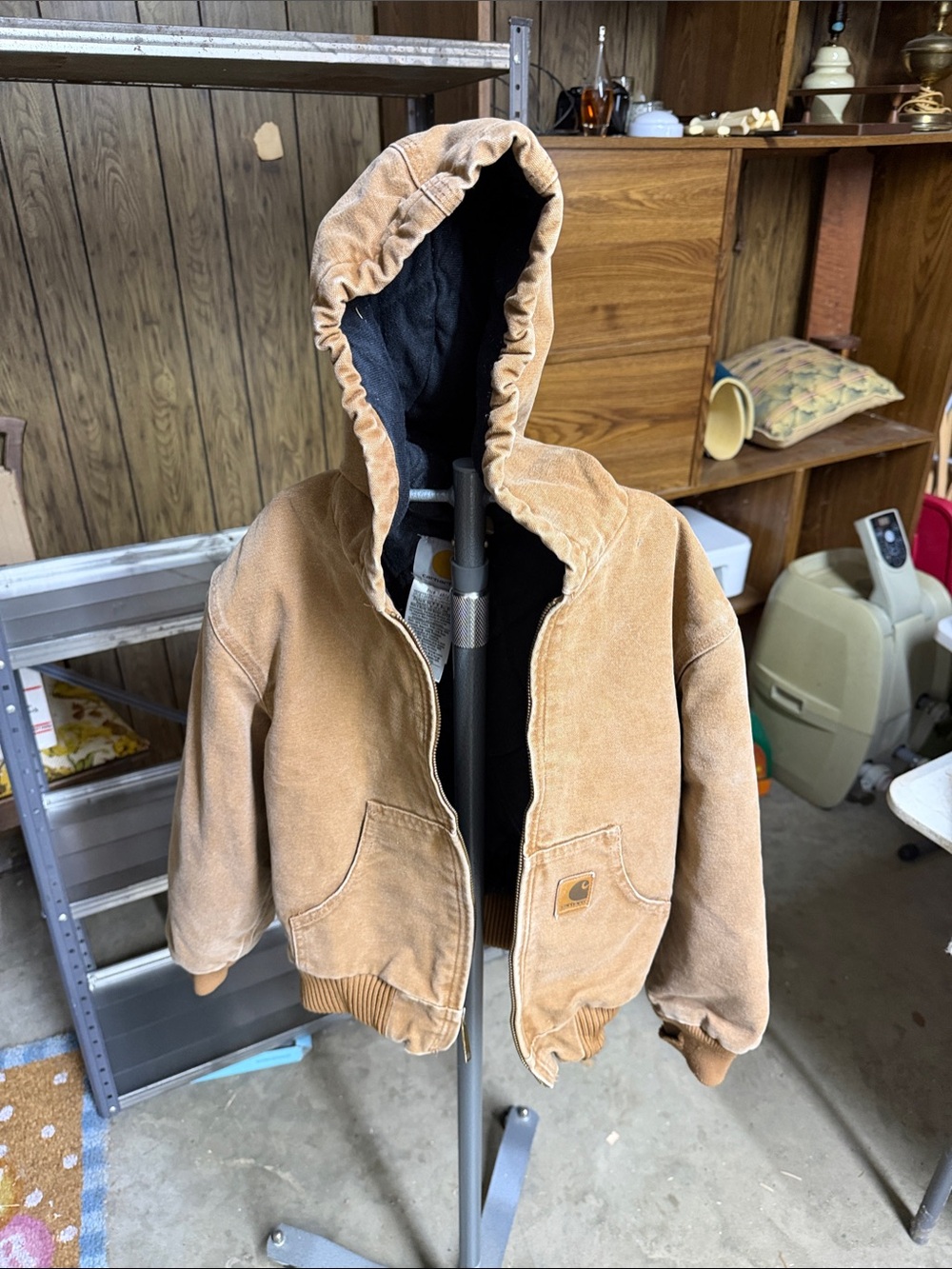 Carhartt Kids Tan Hooded Work Puffer Jacket